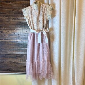 Elegant Lace Pink Dress
